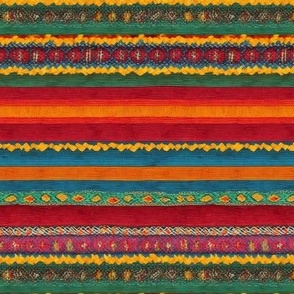 Mexican Fabric Pattern - Colorful Faux Woven Stripes - Mexico Weave Stripe