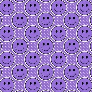 Small Pretty Purple Happy Face Stickers