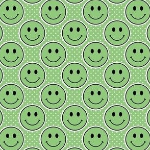 Small Spring Green Happy Face Stickers
