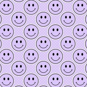 Small Pastel Lavender Purple Happy Face Stickers