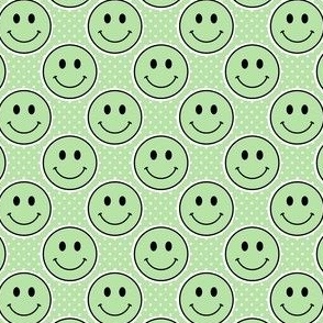 Small Pastel Mint Green Happy Face Stickers