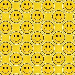 Small Bright Yellow Happy Face Stickers