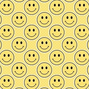 Small Pastel Buttery Yellow Happy Face Stickers