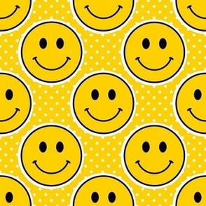 Medium Bright Yellow Happy Face Stickers