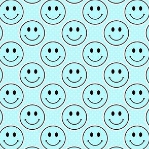 Small Pastel Pale Blue Happy Face Stickers