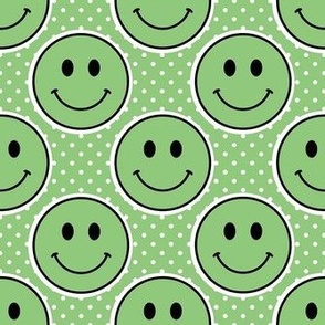 Medium Spring Green Happy Face Stickers