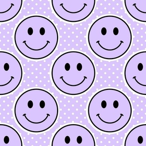 Large Scale Pastel Lavender Purple Happy Face Stickers