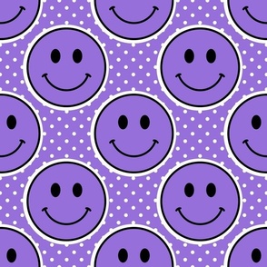 Large Pretty Purple Happy Face Stickers