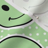 Large Scale Pastel Mint Green Happy Face Stickers