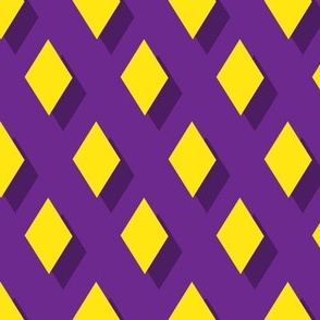 Diamond Pattern 3D Retro Design Purple Yellow Hipster Fun Pattern