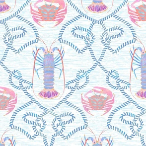 Lobster And Crab With Nautical Knots Crustacean Animals Shellfish