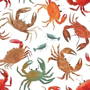 Vintage Midcentury Mod Crabs - colorful