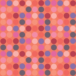 Polka Party Retro Disco large scale coral pink by Pippa Shaw