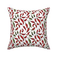 Chili Pepper Pattern - Red and Green Chilli Peppers
