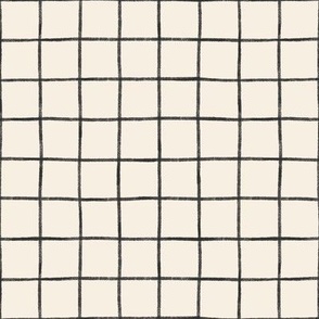 Hand Drawn Grid Lines 6in Cream