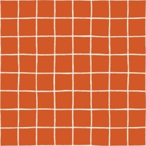 Hand Drawn Grid Lines 6in Pumpkin Orange