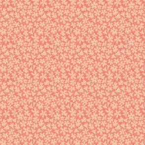 Snow in Summer Floral Line Drawing in dark peach pink (S)
