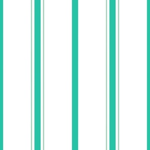 Mint green stripes on white, medium 