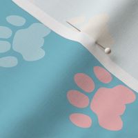 Cat Paw Prints Aqua Blue (M)