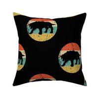 Saber-Toothed Tiger Smilodon Retro Prehistoric Cat Repeating Pattern Black