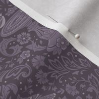 Damask Bluejays at the Bird Bath in Dusty purple–Small Scale