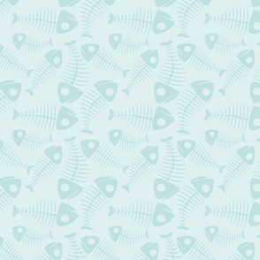 Blue Fishbones, Coordinating with Cats & Kittens Design