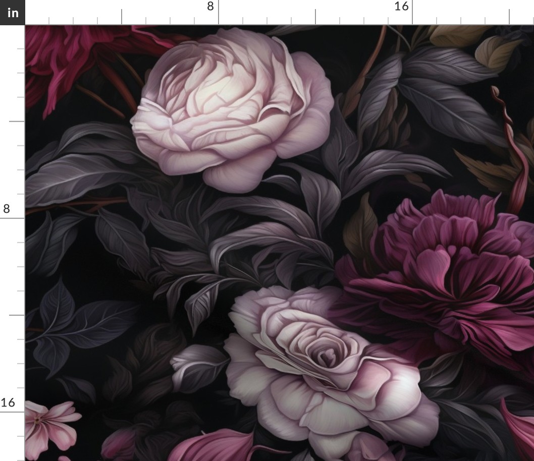 large scale floral pinks