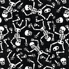 Spooky Black And White Textured Pile of Skeletons 