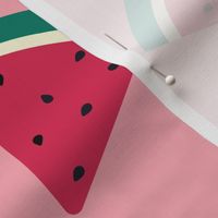 Juicy Watermelon Slices  on Pink - Large