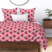 Juicy Watermelon Slices  on Pink - Large