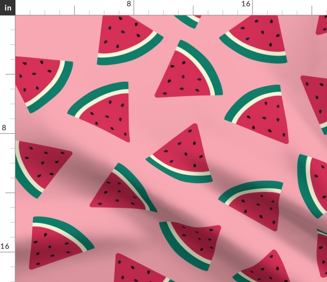 Juicy Watermelon Slices  on Pink - Large