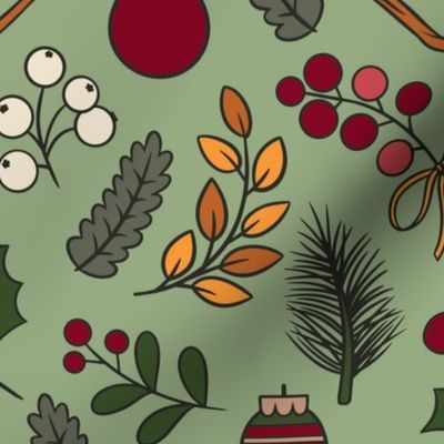 Holiday Harvest: Pine, Holly, and Berries Christmas 