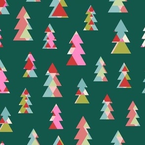 Colorful Christmas Trees - Large Scale  