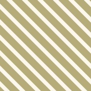 Diagonal stripes - green & off-white