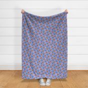 sweet deer 2 two inch baby faun face tossed garden botanical in light ultramarine blue azure violet kids childrens clothing and bedding
