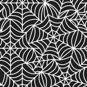 medium spider webs / white on black