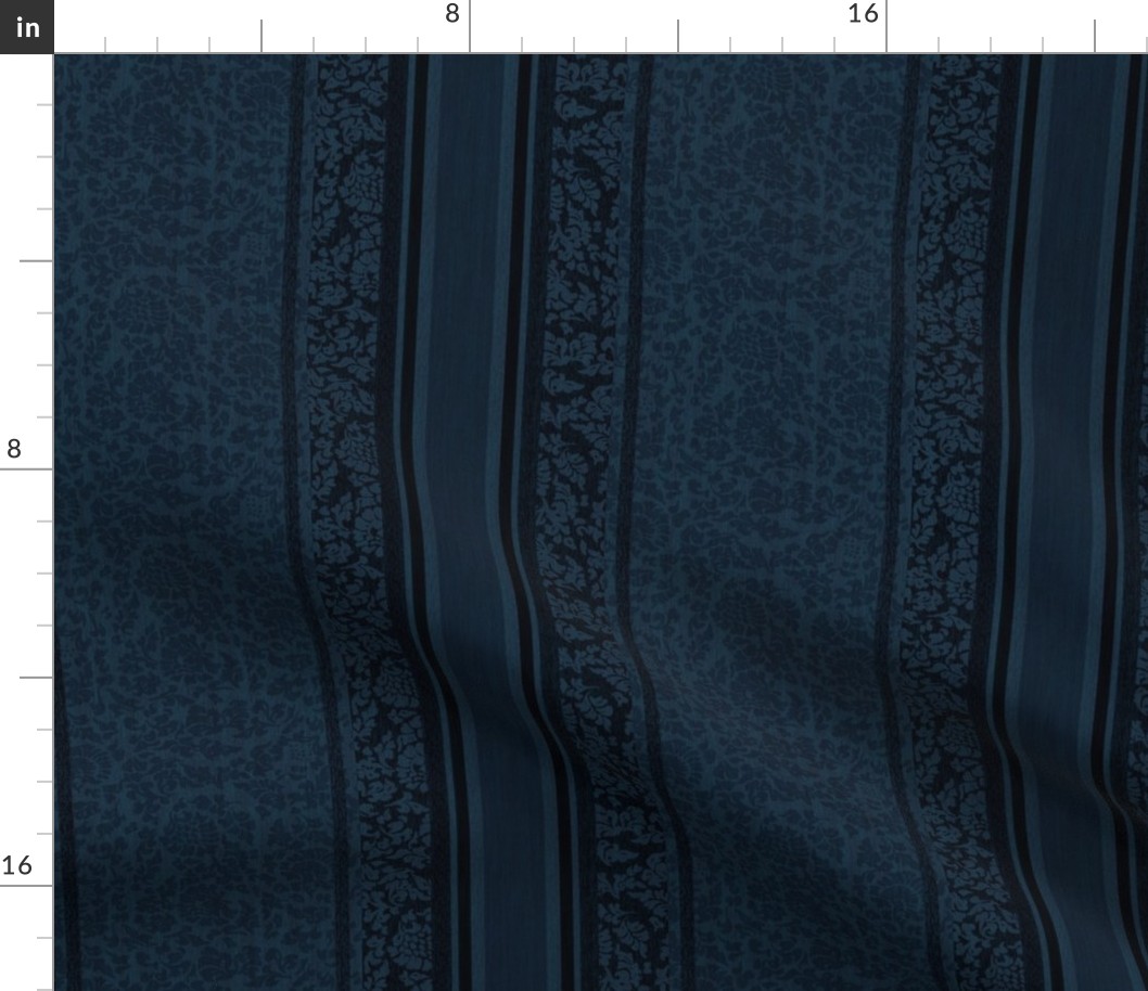 Decadent Stripe - Indigo Blue, Medium Scale