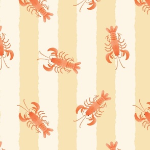 Larry Lobster on Soft Yellow Stripes