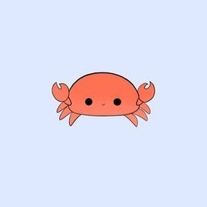 cute crab on pastel blue