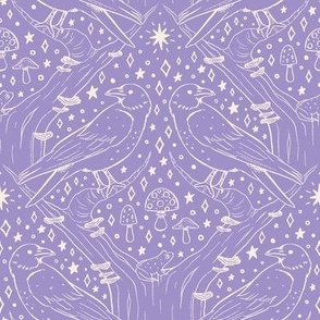 Raven in the Mystic Woods 8in Lilac Purple