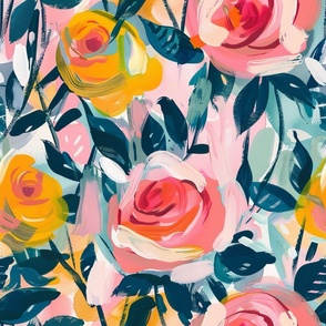 Hand painted Floral - Loose, Bold, Abstract Flowers 7