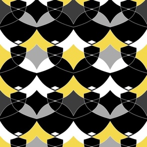 black yellow white geometric modern fashion pattern