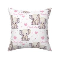 Safari Animals Elephant Pink Baby Girl Nursery Personalized
