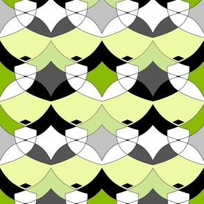 black yellow green white geometric pattern