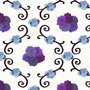 Hydrangeas Floral Iron Trellis – Purple Blue White, Medium