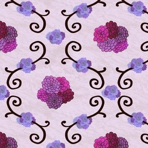Hydrangeas Floral Iron Trellis – Pink Purple Magenta, Medium