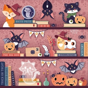 L / cute halloween library