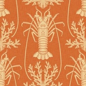 (M) Elegant Langustinos in monochrome orange