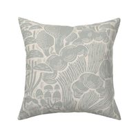 Fungi Forest Woodland Silhouettes - Rock Gray Beige
