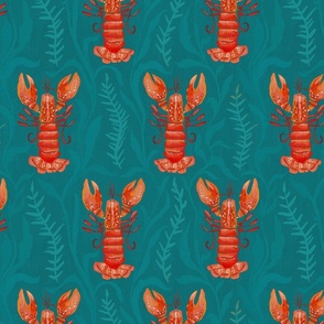 Lobster lagoon_Teal Blue and Orange_Medium